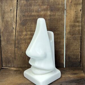 White Ceramic Glasses Holder Big Nose Eyeglass Stand